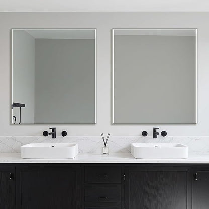 Ruomeng Frameless Mirror for Wall, 40x36 Inch Bathroom Vanity Mirror Farmhouse - Image 3