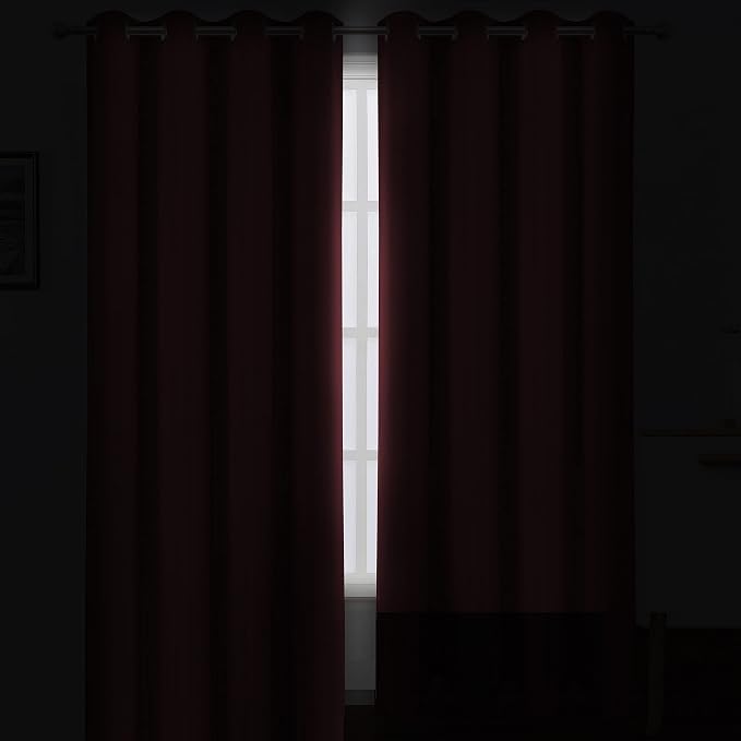 LEMOMO Burgundy Red Thermal Blackout Curtains/42 x 84 Inch/Set of 2 Panels Room - Image 3
