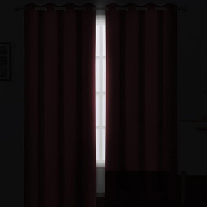 LEMOMO Burgundy Red Thermal Blackout Curtains/52 x 108 Inch/Set of 2 Panels - Image 3
