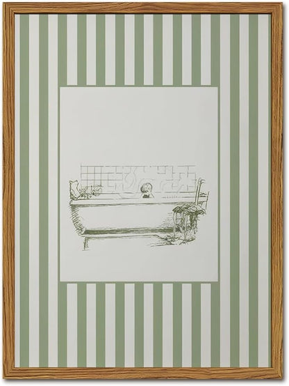 Funny Kids Bathroom Wall Art Cute Boy in Bathtub Wall Decor Picture, Eclectic by YYNISPINWallArt