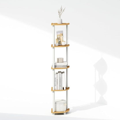 Furinno Turn-N-Tube Storage Shelves, 5-Tier Book Shelf, Corner Shelf, Toolless - Image 8