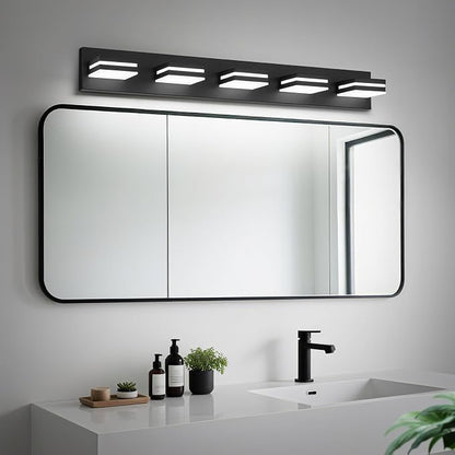 Modern LED Bathroom Lights Fixtures, Metal Black Acrylic Wall Lighting - Image 5