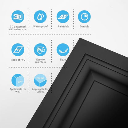 Art3d 24-Pack Square Drop Ceiling Tile 2ft x 2ft in Black, PVC Ceiling Panel 24 - Image 6
