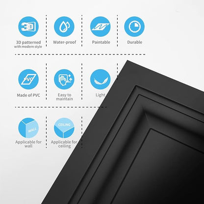 Art3d 24-Pack Square Drop Ceiling Tile 2ft x 2ft in Black, PVC Ceiling Panel 24 - Image 6