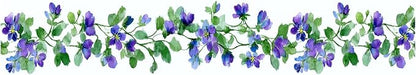 Purple Blue Floral Wallpaper Border 196x4 Inch Peel and Stick Wall Border Self - Image 2