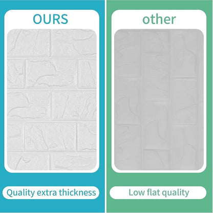 40 PCS 3D Wall Panels Peel and Stick Faux Foam 11.8"*11.8" White Brick Wallpaper - Image 6