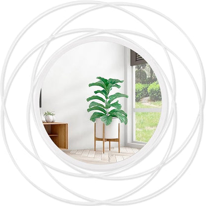 White Art Circle Mirror for Wall by HLFMVWE
