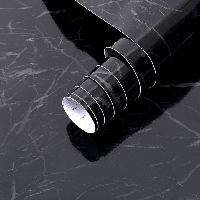 Arthome Black Marble, 11.8x100 Inches Peel and Stick Wallpaper, Marble Contact by ArthomeWALLDECOR