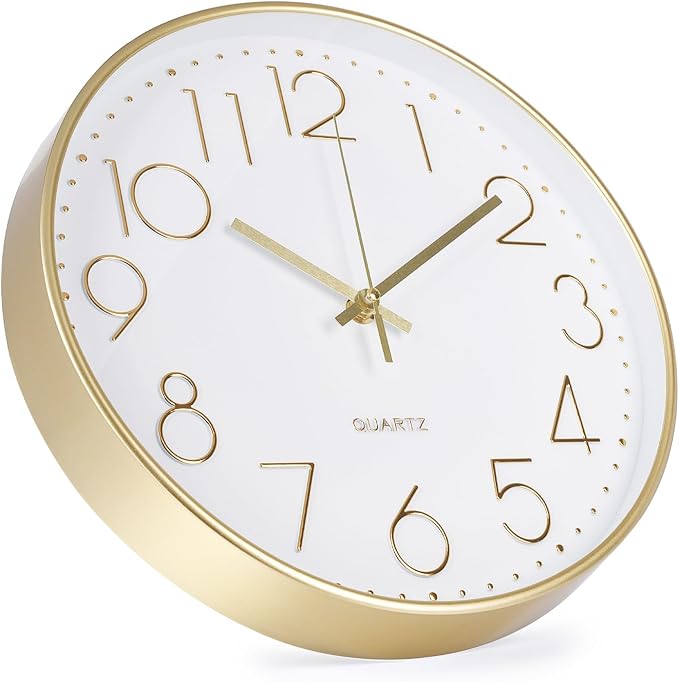 Wall Clock 10 Inch Non-Ticking Silent Modern Simple Style Round Decor Clock - Image 2