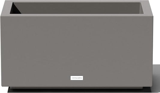 Veradek Block Series Long Box Planter - Large Rectangular Planter for Indoor or Outdoor Patio/Porch | Durable All-Weather Use with Drainage Holes | Modern Décor for Tall Plants, Flowers or Shrubs