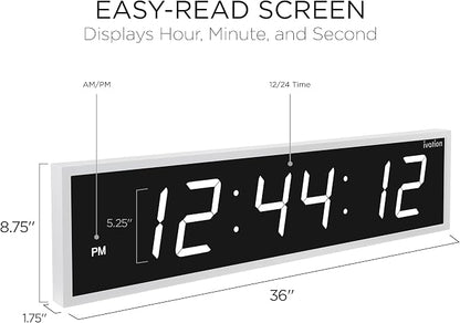 Ivation Oversized Large Digital Wall Clock - Image 2