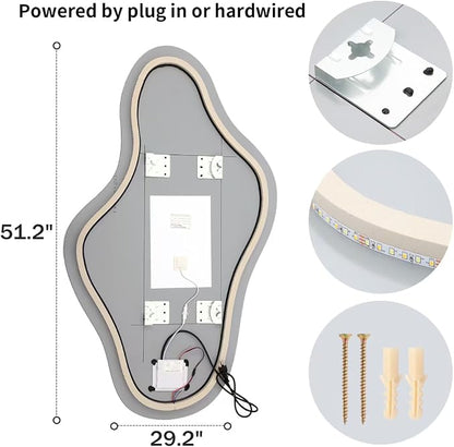Modern Irregular LED Bathroom Mirror - Image 6