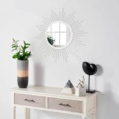 Sunburst Wall Mirror Spoked Home Circle Wall Art Mirror Classic Metal Modern - Image 5
