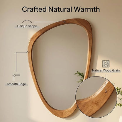 Irregular Wall Mirror Asymmetrical Bathroom Mirror, Wall Mounted Decorative - Image 3