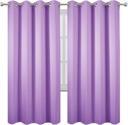 LEMOMO Blackout Curtains 66 x 72 Inch Long Lavender Curtains Set of 2 Panels - Image 2