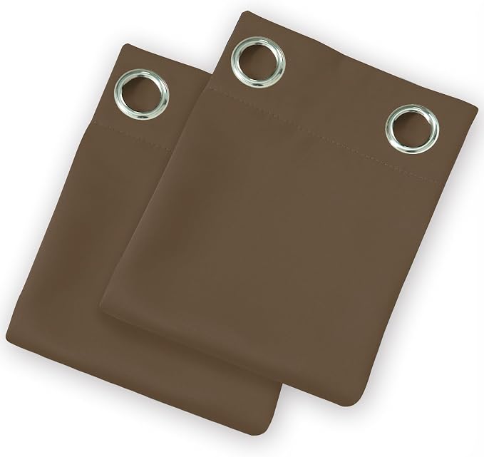 LEMOMO Brown Thermal Blackout Curtains/38 x 84 Inch/Set of 2 Panels Room - Image 9