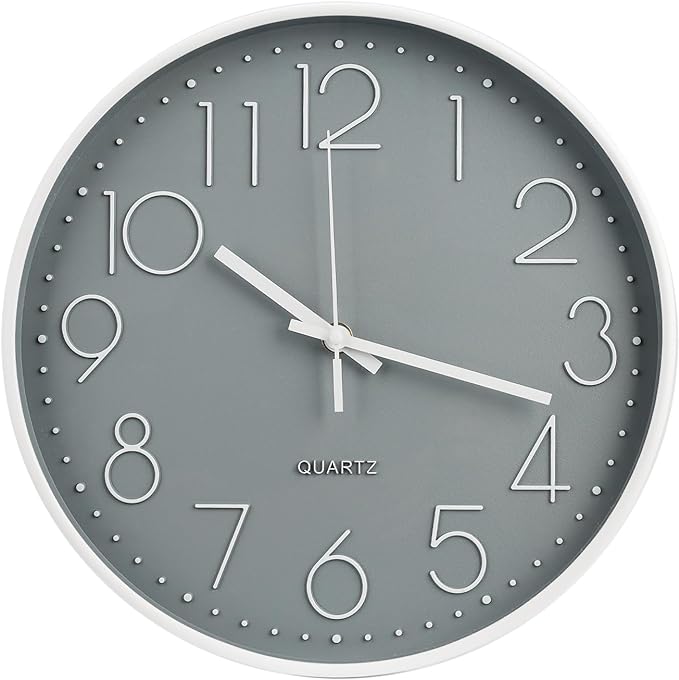 Wall Clock Non-Ticking Silent Modern Simple Style Round Decor Clock by BAKBRAND