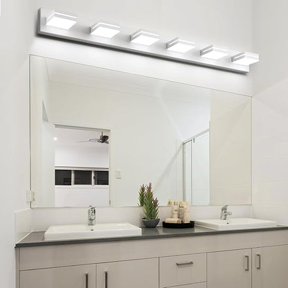SineRise LED Modern Bathroom Vanity Light Fixtures, Matte White Modern Acrylic - Image 6