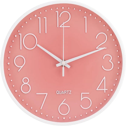 Wall Clock Non-Ticking Silent Modern Simple Style Round Decor Clock by BAKBRAND