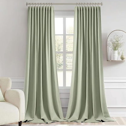 MIULEE Back Tab Sage Green Curtains 108 Inch Long 2 Panels Set - Image 9