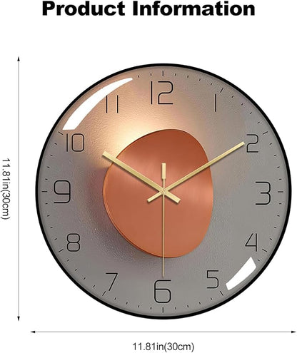 Ergocar Wall Clock, Art Deco Wall Clock, Non-Ticking Silent Modern Metal Wall - Image 7