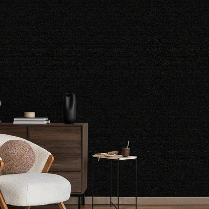 Black and Gold Peel and Stick Wallpaper Slight Velvety Feeling Woven Fabric - Image 4