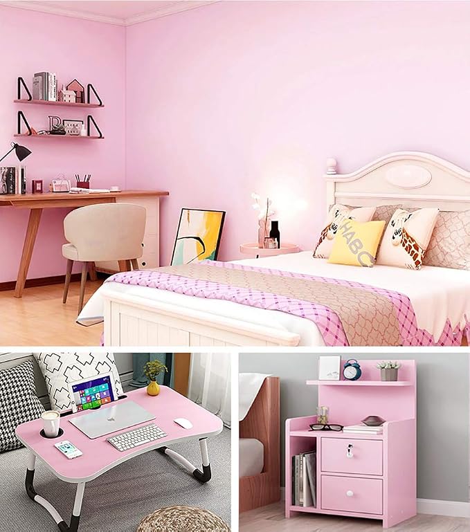 118"x17.7" Pink Peel and Stick Wallpaper Solid Color Contact Paper - Image 4