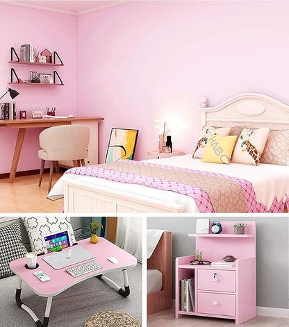 118"x17.7" Pink Peel and Stick Wallpaper Solid Color Contact Paper - Image 4