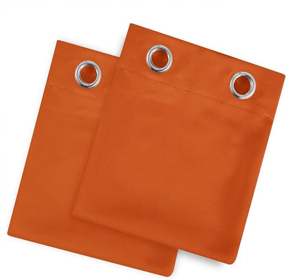 LEMOMO Orange Blackout Curtains 42 x 54 Inch Length Set of 2 Panels Grommet - Image 9