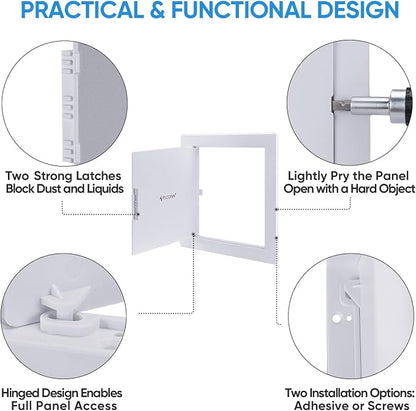 TICONN Access Panel for Drywall, 8 x 8 Inch ABS Plastic Wall Hole Cover Access - Image 3