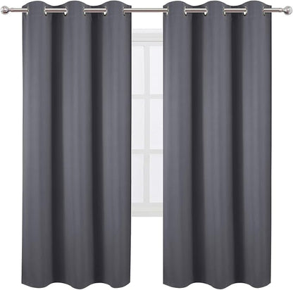 LEMOMO Grey Blackout Curtains 42 x 72 Inch Length/Set of 2 Curtain - Image 2