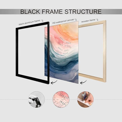 Mental Health Poster Inhale Exhale Meditation Wall Art 12x16 inch Black Framed - Image 3
