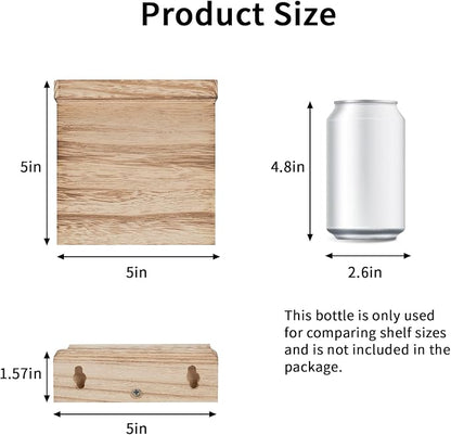 Fixwal Floating Shelves for Wall, Rustic Wood Small Wall Mounted Shelves for - Image 3