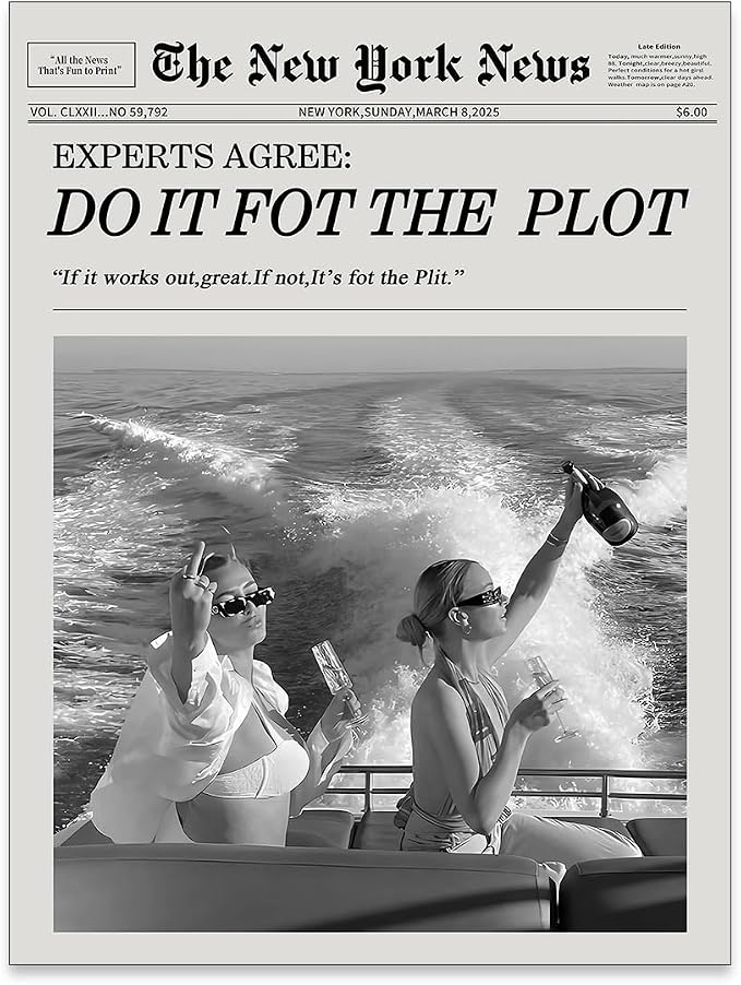 noxozoqm Black and White Fashion Hot Girl Poster Fun Do It by Unknown