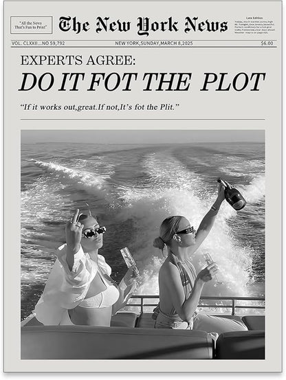 noxozoqm Black and White Fashion Hot Girl Poster Fun Do It by Unknown