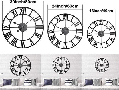 Antique Tower 30 inch Large Roman Numeral Wall Clock, Indoor Outdoor Patio - Image 4