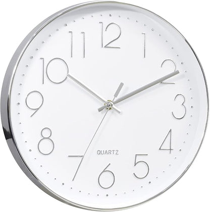 Tosnail 12 Inches Round Silent Non Ticking Quartz Wall Clock by Tosnail