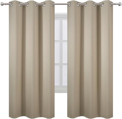 LEMOMO Beige Thermal Blackout Curtains/42 x 72 Inch/Set of 2 Panels Room - Image 2