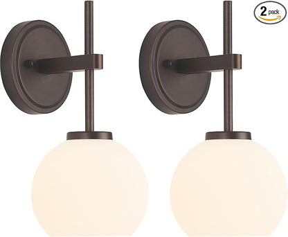Oil Rubbed Bronze Wireless Rechargeable Wall Sconces Set of 2, Battery Operated by SANTOSTOCK