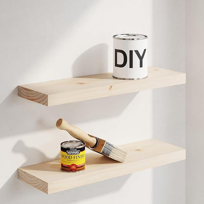 Homeforia 18 inch Wood Floating Shelves, High End Solid Natural Wood 18inch by Homeforia