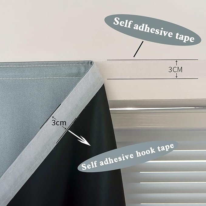 AJAZZ self Adhesive Portable 100% Blackout Curtains Simple and Easy to - Image 3