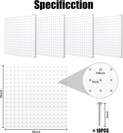 Peg Board, 16”×16”Large Heavy Duty Metal Pegboard Panels - Image 2