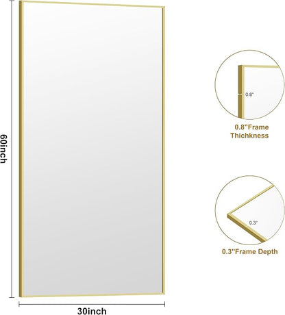 KOCUUY Large Gold Bathroom Mirror, 60x30 inch Rectangular Mirror - Image 8