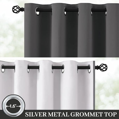 Yakamok 100% Blackout Curtain Panels 84 inches Cold and Light Blocking Drapes - Image 2
