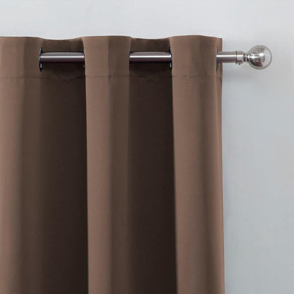 LEMOMO Blackout Curtains 52 x 120 Inch Long Chocolate Curtains Set of 2 Panels - Image 6