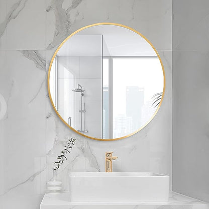 HARRITPURE Round Mirror 19.6" Gold Wall Mounted Circle Mirror - Image 3