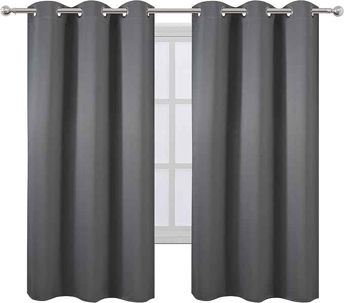 LEMOMO Frost Grey Thermal Blackout Curtains/38 x 63 Inch/Set of 2 Panels Room - Image 2