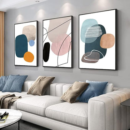 MPLONG Wall Art 3 Pieces Of Framed Decorative Paintings Abstract Simple Orange by MPLONG