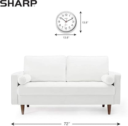 Sharp Wall Clock – Silver, Silent Non Ticking 14 Inch Quality Quartz Battery - Image 4