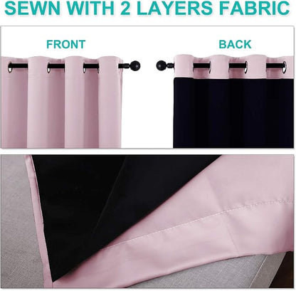 NICETOWN Full Shading Curtains 90" Long 2 Panels Set - Image 5